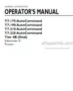 Photo 4 - New Holland T7.175 T7.190 T7.210 T7.225 Sidewinder II Auto Command Tier 4B Final Operators Manual Tractor