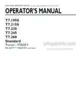 Photo 4 - New Holland T7.195S T7.215S T7.230 T7.245 T7.260 Standard Stage V Operators Manual Tractor