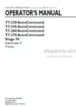 Photo 4 - New Holland T7.230 T7.245 T7.260 T7.270 Sidewinder II Auto Command Stage IV Operators Manual Tractor 47960466