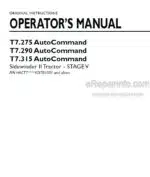 Photo 4 - New Holland T7.275 T7.290 T7.315 Sidewinder II Auto Command Stage V Operators Manual Tractor