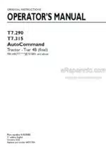 Photo 4 - New Holland T7.290 T7.315 Auto Command Tier 4B Final Operators Manual Tractor 51533502