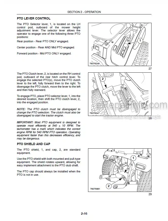 Photo 1 - New Holland T1110 230GM Operators Manual Mower 87722411