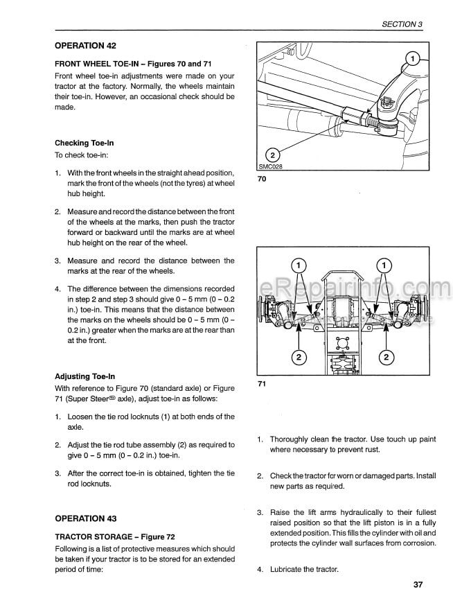 Photo 6 - New Holland TC27D Operators Manual Compact Tractor