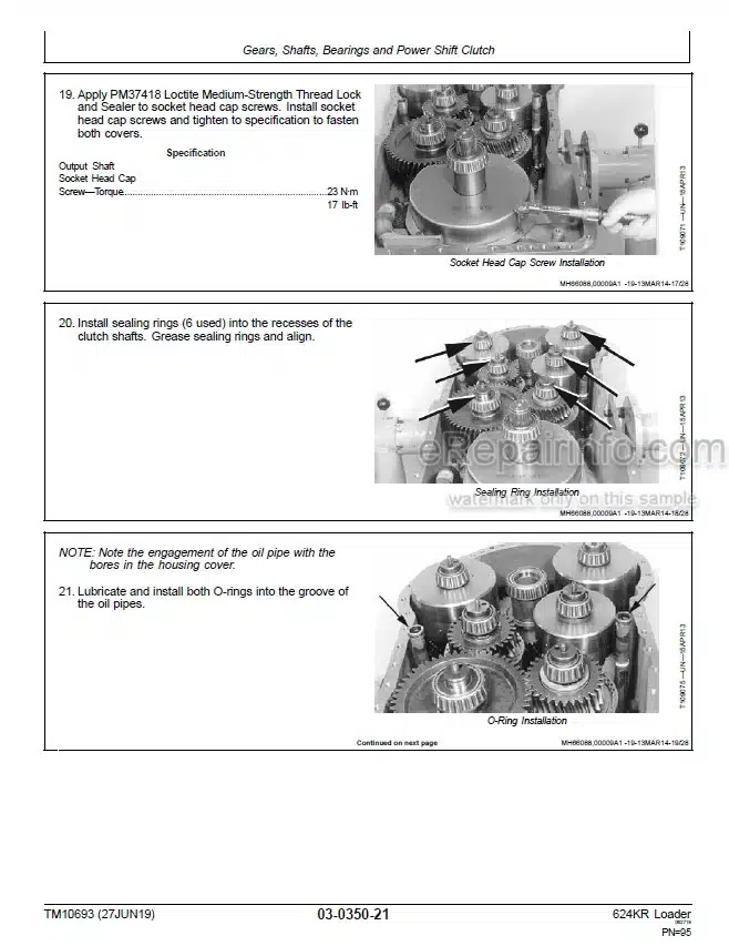 Photo 7 - John Deere 644K Repair Technical Manual 4WD Loader TM10695