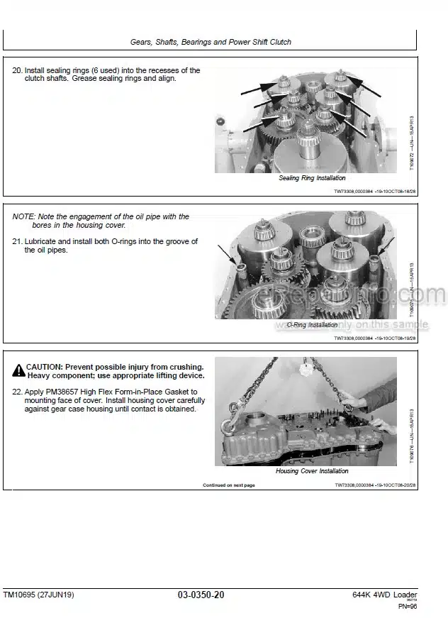 Photo 8 - John Deere 624KR Repair Technical Manual Loader TM10693