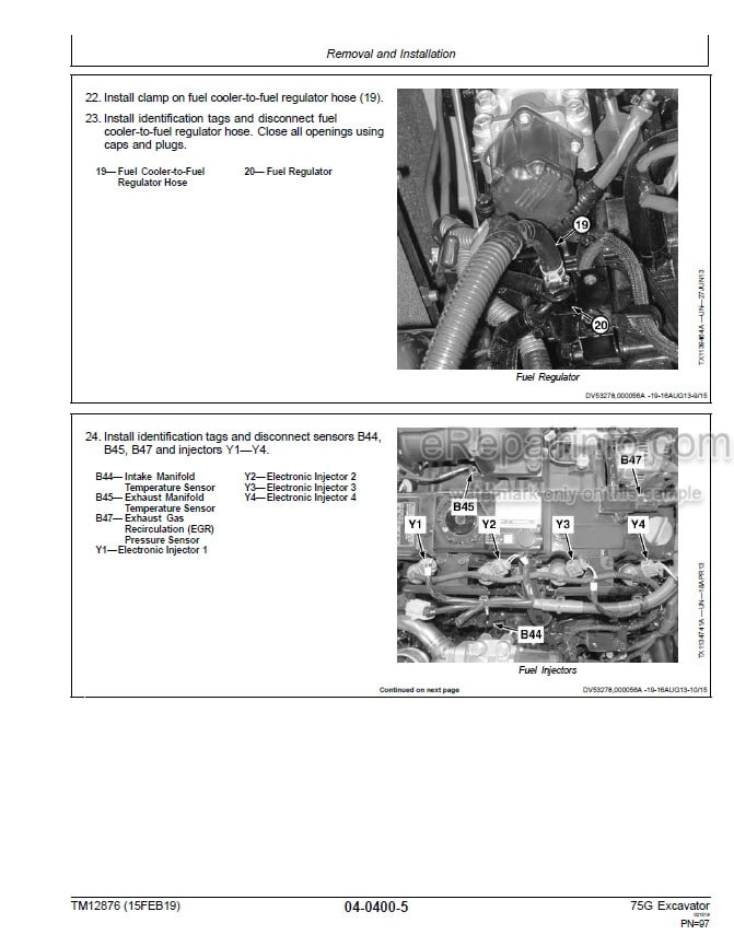 Photo 9 - John Deere 75G Repair Technical Manual Excavator TM12876