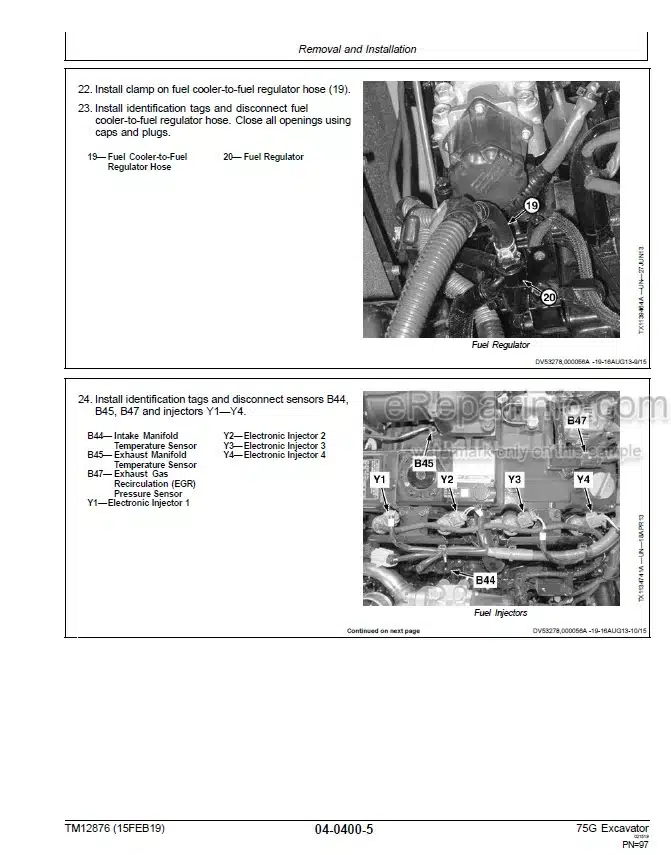 Photo 2 - John Deere 75G Repair Technical Manual Excavator TM12876