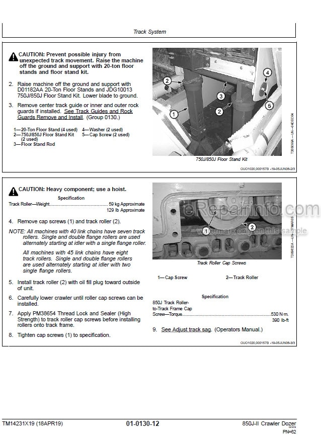 Photo 5 - John Deere 850J II Repair Technical Manual Crawler Dozer TM14231X19
