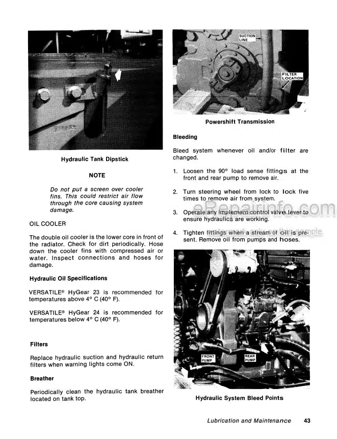 Photo 7 - Versatile 955 Operators Manual Powershift Tractor 42095511