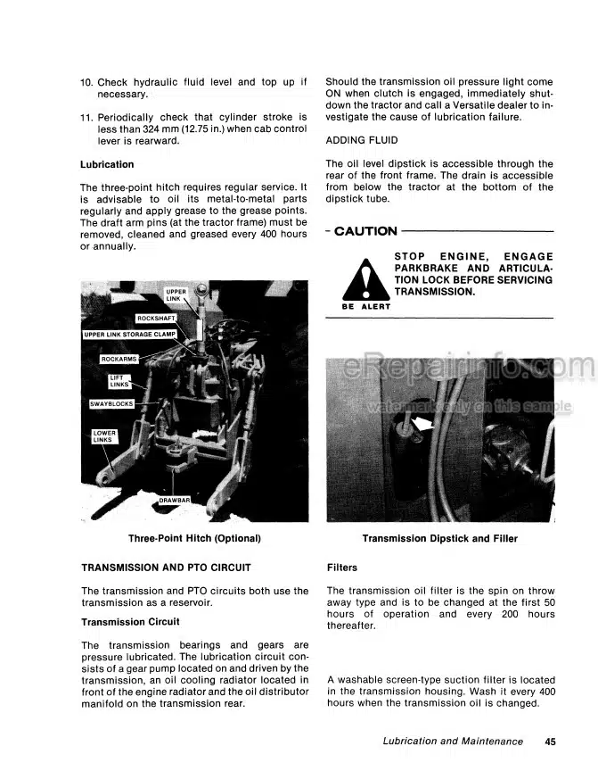 Photo 9 - Versatile 935 950 Operators Manual Tractor