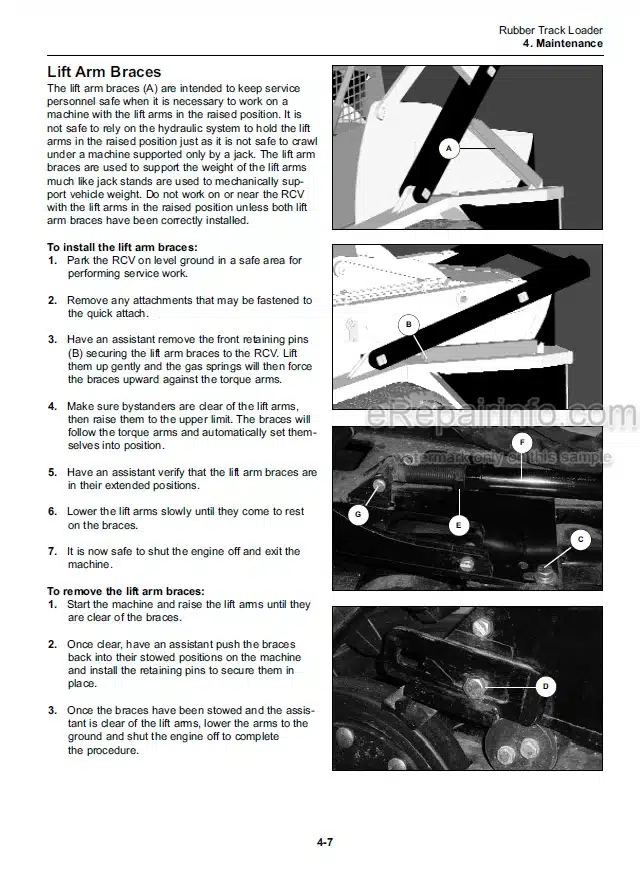 Photo 8 - ASV RC85 RC100 Posi Track Service Parts Operation Maintenance Manual Compact Track Loader 2015-041