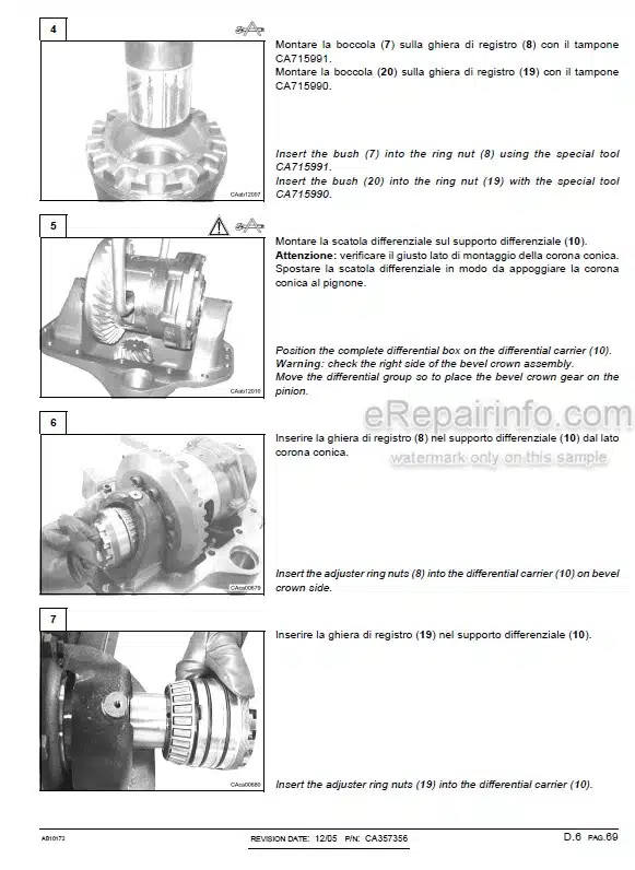 Photo 8 - Carraro 20.22 Repair Manual Front  Axle AB10172