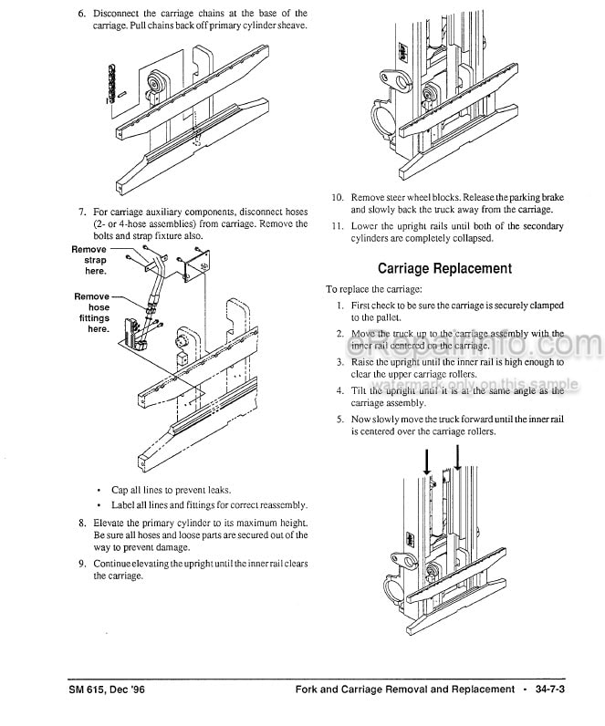 Photo 7 - Clark ECS17-30 Service And Adjustment And High Performance Supplement Manual Forklift SM548H
