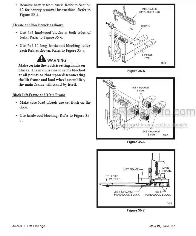 Photo 1 - Clark EWP45 Service Manual Forklift SM719