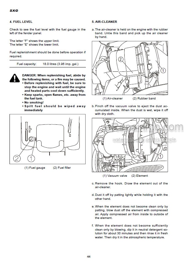 Photo 12 - Iseki SXG216 Operation Manual Diesel Riding Mower 1106-01-XXX