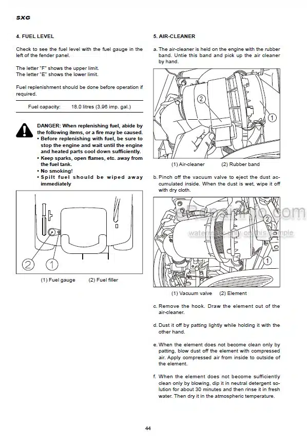Photo 9 - Iseki SXG216 Operation Manual Diesel Riding Mower 1106-01-XXX