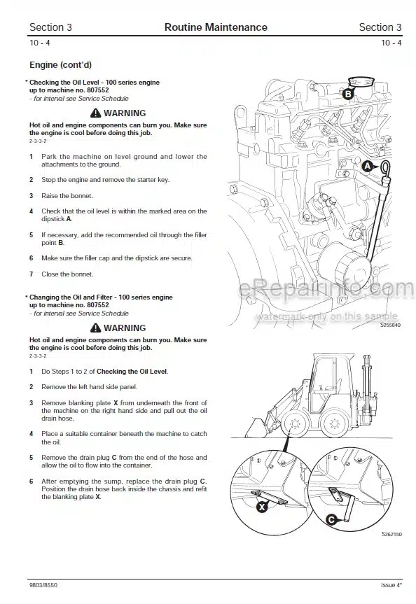 Photo 7 - JCB 1CX Service Manual Backhoe Loader 9803-9960