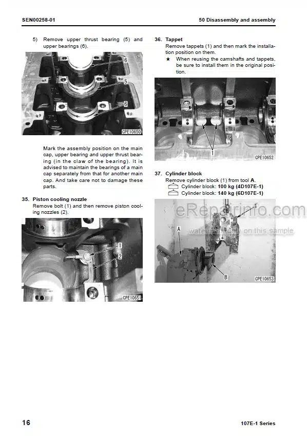Photo 2 - Komatsu 107E-1 Series Shop Manual Engine SEN00161-12