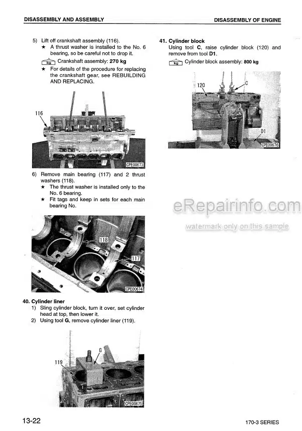 Photo 6 - Komatsu 170-3 Series Shop Manual Diesel Engine SEBM023407