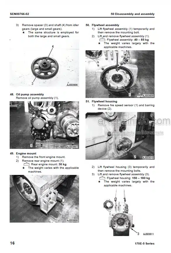 Photo 9 - Komatsu 170E-5 Series Shop Manual Engine SEN00190-11