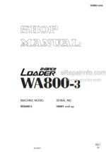 Photo 6 - Komatsu Avance WA800-3 Shop Manual Wheel Loader SEBM013409