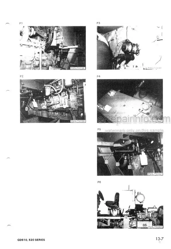 Photo 1 - Komatsu GD510 GD520 Series Shop Manual Motor Grader SEBMG5250107