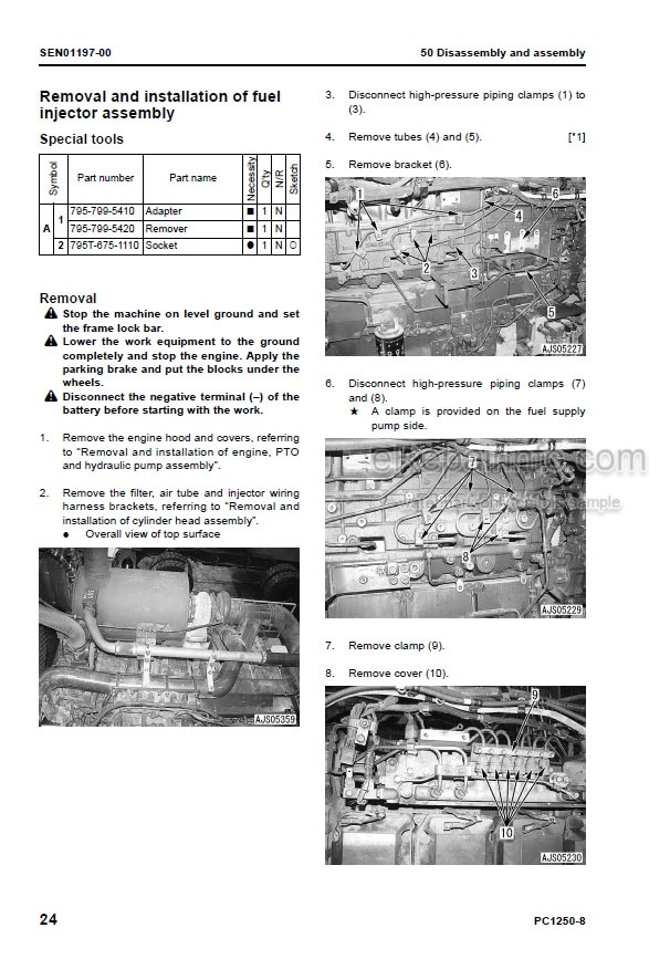 Photo 6 - Komatsu Galeo PC1250-8 PC1250SP-8 PC1250LC-8 Shop Manual Excavator SEN00889-02