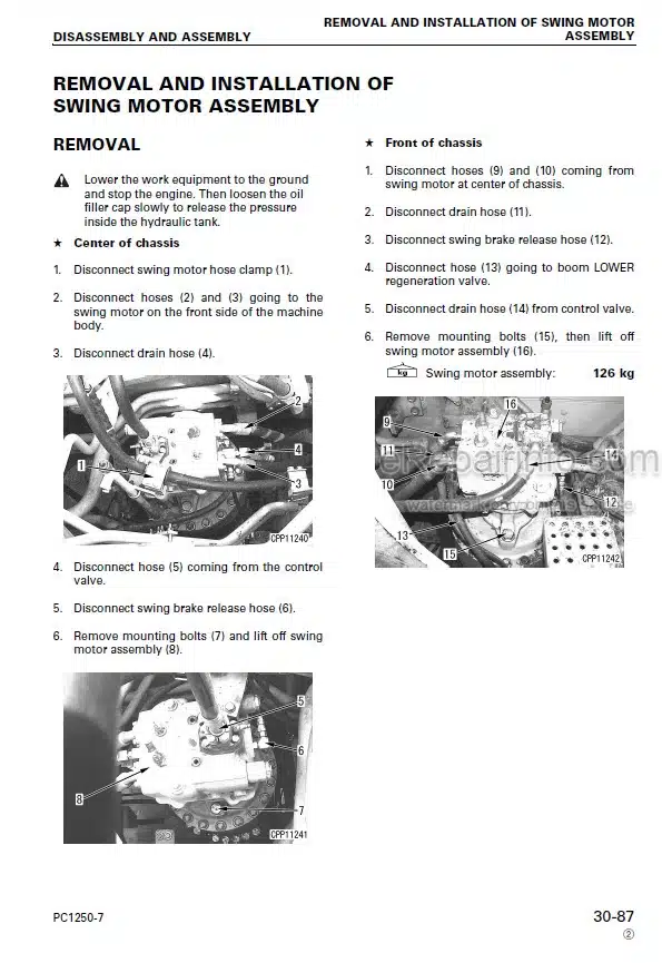 Photo 7 - Komatsu PC50UU-2 Shop Manual Excavator SEBM000906