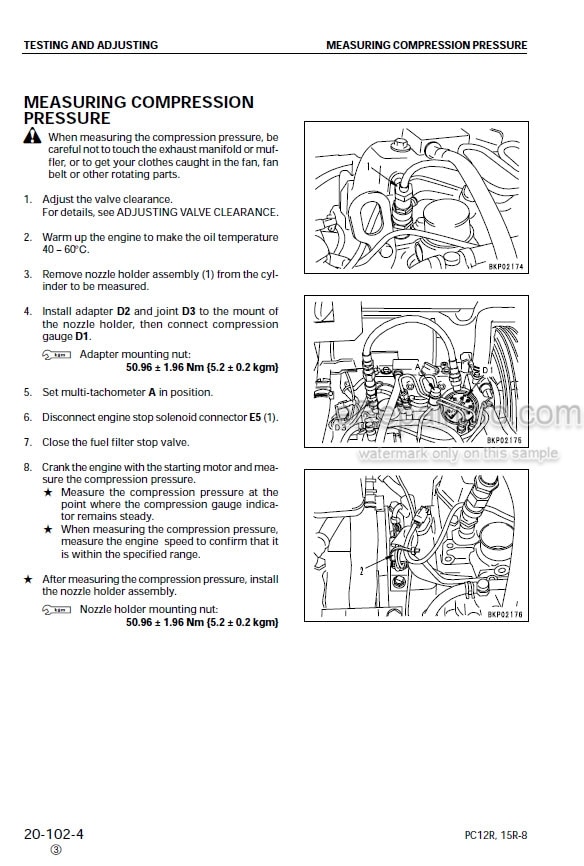 Photo 5 - Komatsu PC12R-8 PC15R-8 Shop Manual Excavator SEBM013103
