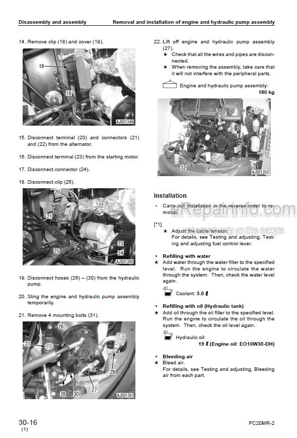 Photo 4 - Komatsu PC20MR-2 Shop Manual Excavator SEBM037001