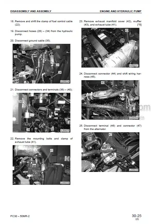 Photo 8 - Komatsu PC25-1 PC30-7 PC40-1 PC45-1 Shop Manual Excavator SEBM020S0707