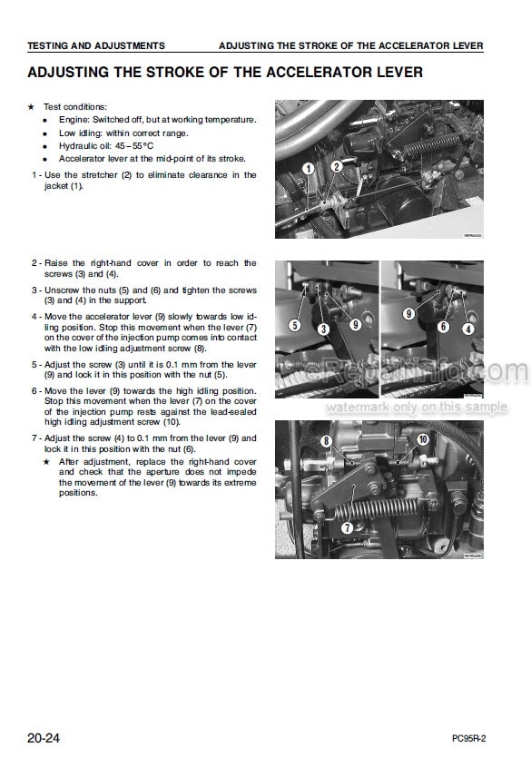 Photo 12 - Komatsu PC95R-2 Shop Manual Excavator