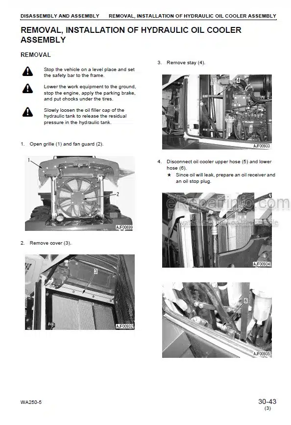 Photo 8 - Komatsu WA200-1 Shop Manual Wheel Loader SEBM0418C102