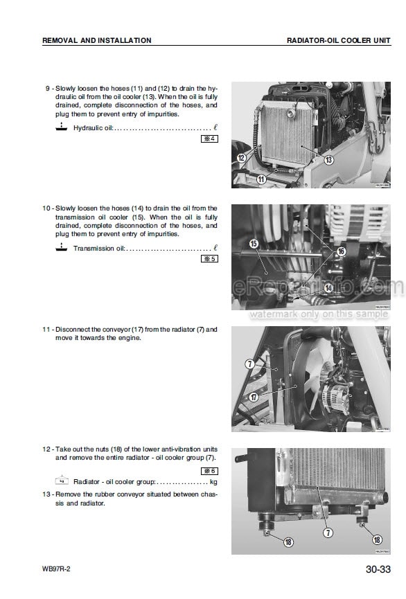 Photo 3 - Komatsu WB97R-2 Shop Manual Backhoe Loader WEBM001000