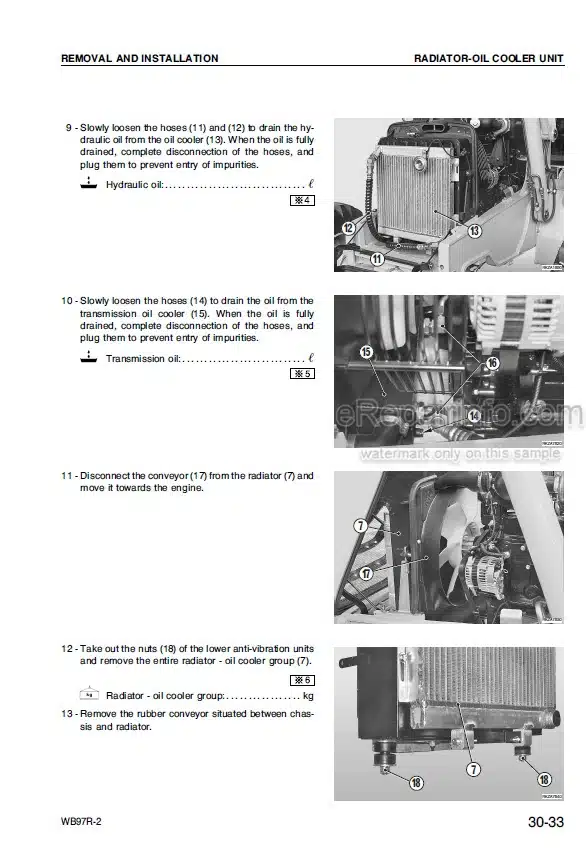 Photo 5 - Komatsu WB97R-2 Shop Manual Backhoe Loader WEBM001000