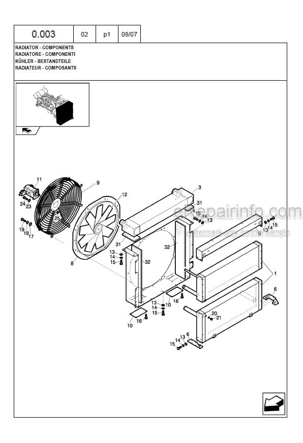 Photo 2 - New Holland MH8.6 Tier 3 Parts Catalog Wheel Excavator