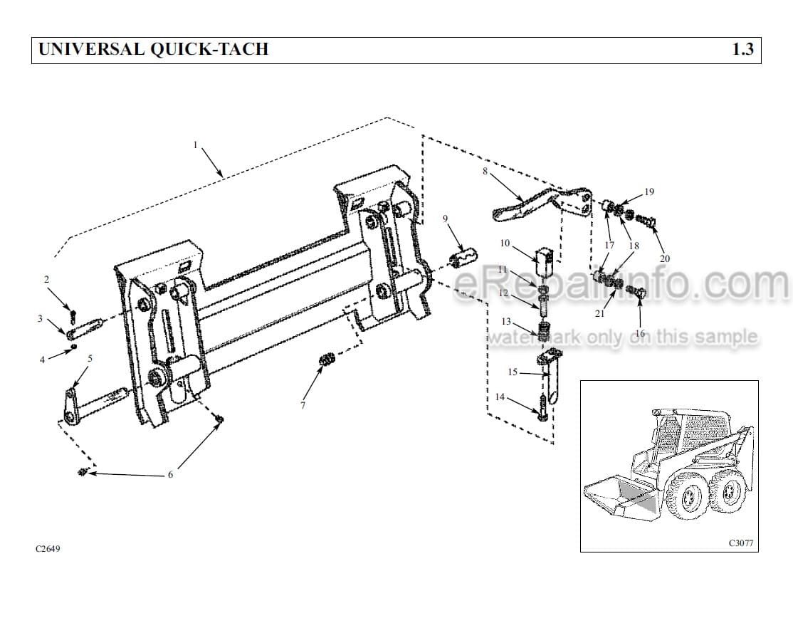 Photo 7 - Thomas 245HDS Parts Manual Skid Steer Loader 44104-1
