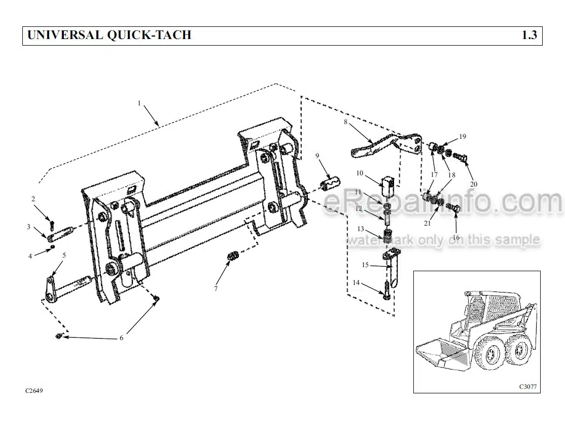 Photo 7 - Thomas 245HDS Parts Manual Skid Steer Loader 44104-1