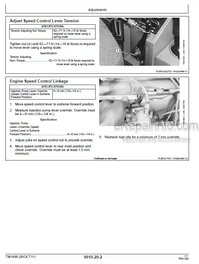 Photo 1 - John Deere 300D 310D 315D Operation And Test Manual Backhoe Loader TM1496