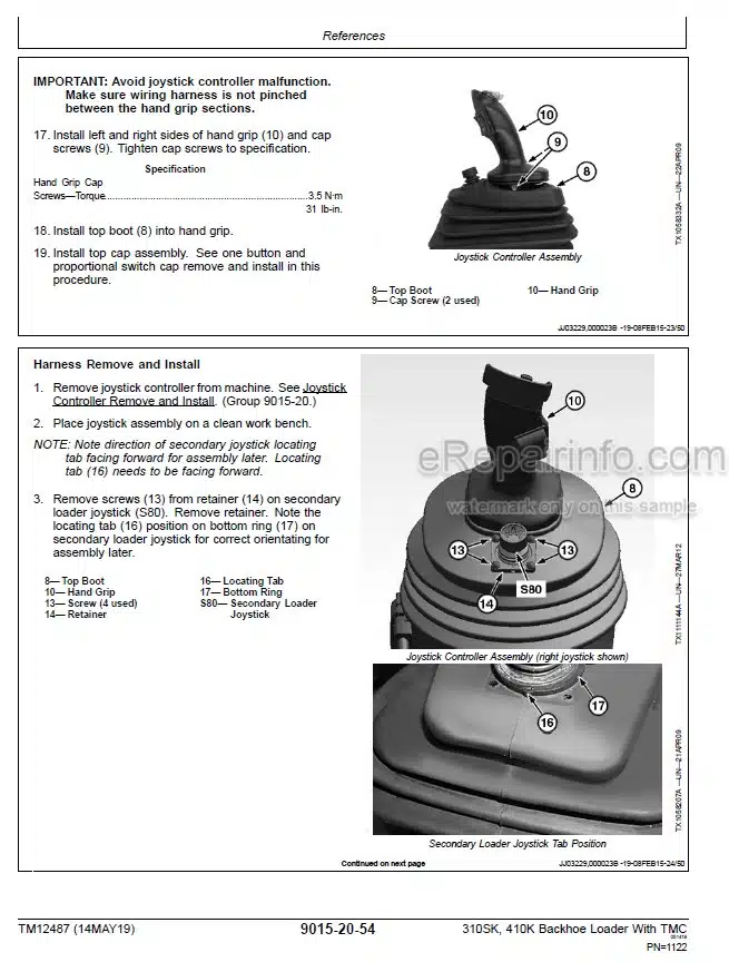 Photo 7 - John Deere 310SL 310HL 410L Operation And Test Manual Backhoe Loader TM13299X19