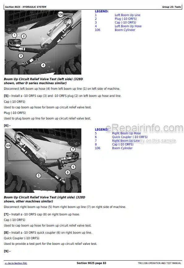 Photo 7 - John Deere 325 328 Operation And Test Manual Skid Steer Loader TM2191