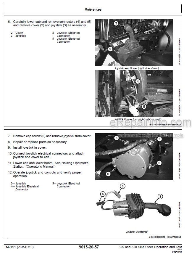 Photo 9 - John Deere 325 328 Operation And Test Manual Skid Steer Loader TM2191