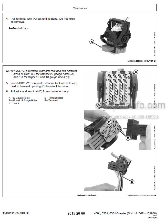 Photo 7 - John Deere 850JR Operation And Test Manual Crawler Dozer TM10779