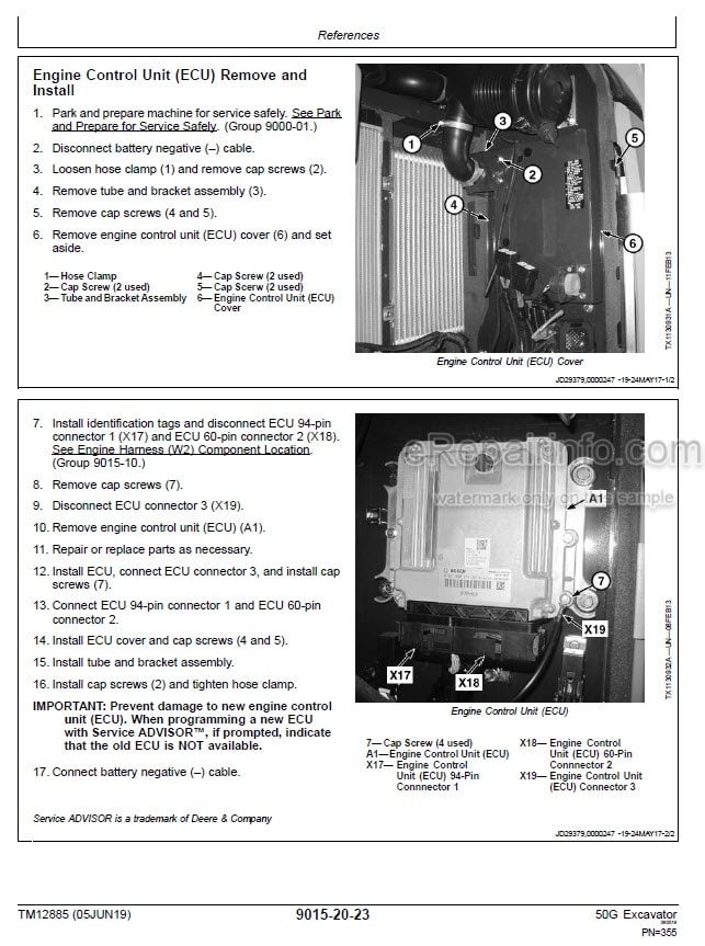 Photo 7 - John Deere 75G Operation And Test Manual Excavator TM12873