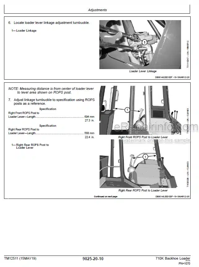 Photo 2 - John Deere 710K Operation And Test Manual Backhoe Loader TM12511