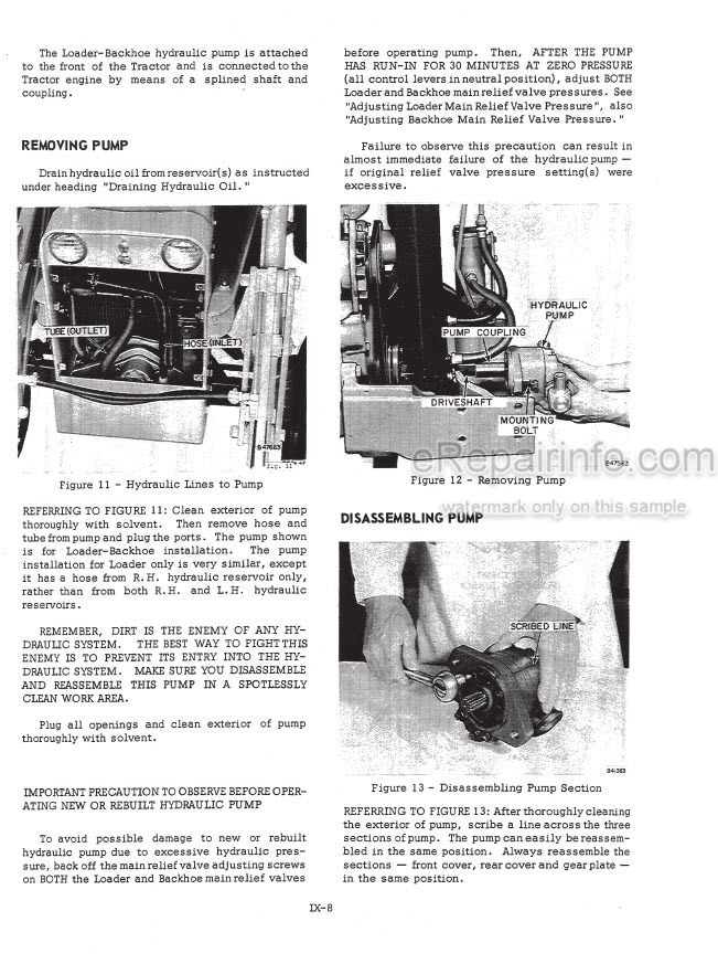 Photo 12 - Case 530 Service Manual Loader Backhoe 9-70011L