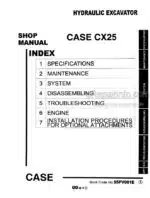 Photo 4 - Case CX25 Shop Manual Hydraulic Excavator S5PV001E