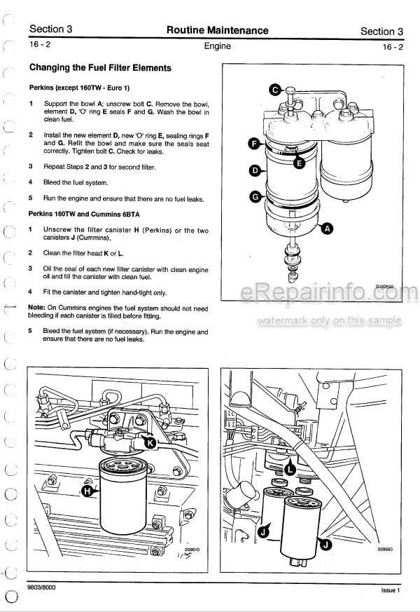 Photo 8 - JCB 801 Service Manual Compact Excavator 9803-3161