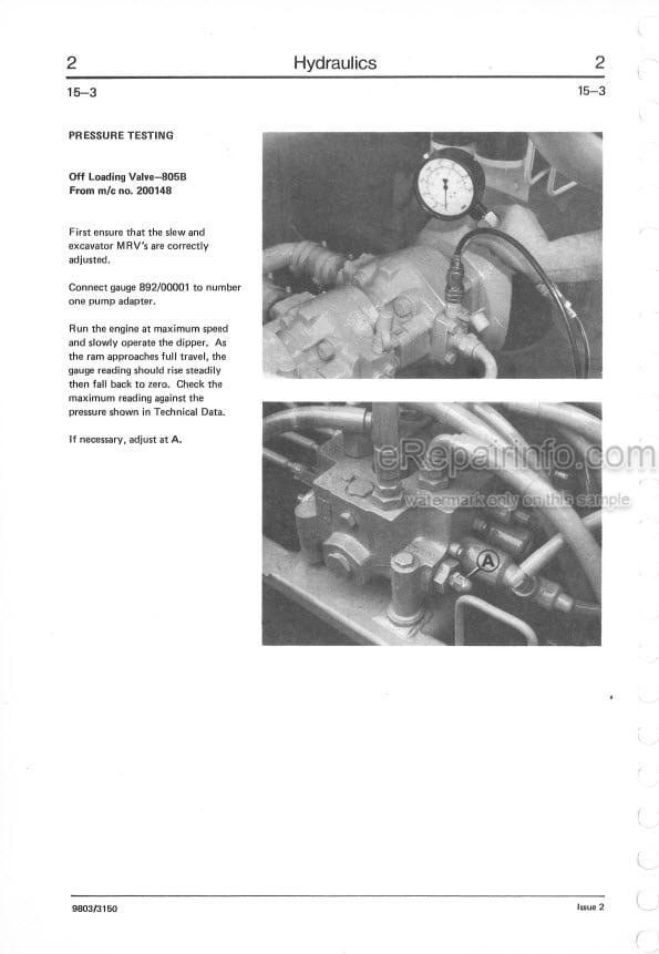 Photo 7 - JCB JS70 Service Manual Excavator 9803-6020