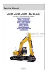 Photo 5 - JCB JS160 JS180 JS190 Tier III Auto Service Manual Excavator 9803-6570